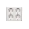 SIMON 54 Gniazdo poczwórne natynkowe z uziemienem schuko z przesłonami wersja skandynawska 16A 230V zaciski śrubowe białe