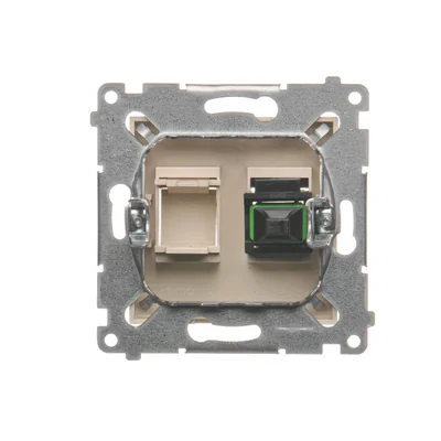 SIMON 54 Gniazdo światłowodowe / optyczne pojedyncze SC/APC kremowy