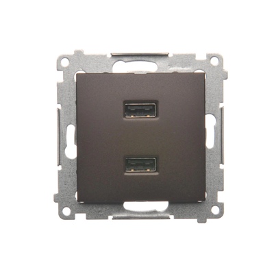 SIMON 54 Ładowarka 2xUSB (moduł) 2,1A 5V DC 230V brąz mat