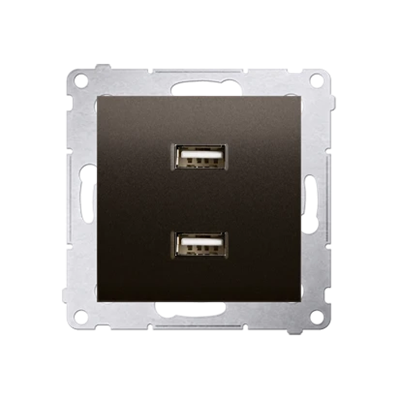 SIMON 54 Ładowarka 2xUSB (moduł) 2,1A 5V DC 230V brąz mat