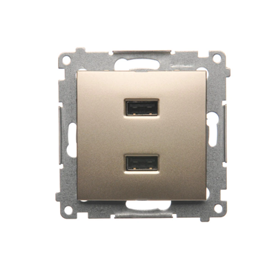SIMON 54 Ładowarka 2xUSB (moduł) 2,1A 5V DC 230V złoty mat