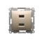 SIMON 54 Ładowarka 2xUSB (moduł) 2,1A 5V DC 230V złoty mat