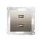 SIMON 54 Ładowarka 2xUSB (moduł) 2,1A 5V DC 230V złoty mat