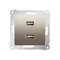 SIMON 54 Ładowarka 2xUSB (moduł) 2,1A 5V DC 230V złoty mat