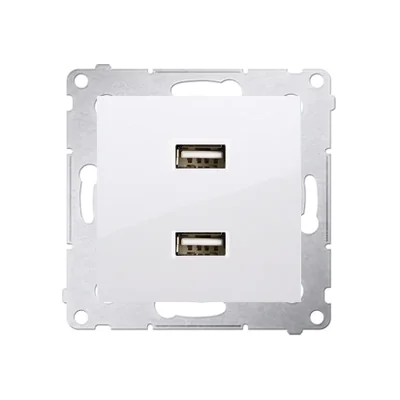 SIMON 54 Ładowarka USB podwójna biała