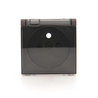 SIMON 54 Pokrywa gniazda do wersji IP44 z przesłonami brąz mat z klapką transparentną