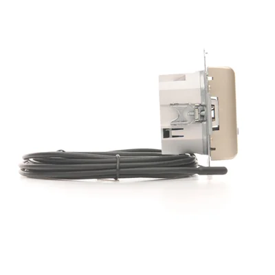 SIMON 54 Regulator temperatury z wyświetlaczem z czujnikiem zewnętrzym (sonda) srebrny mat, metalizowany