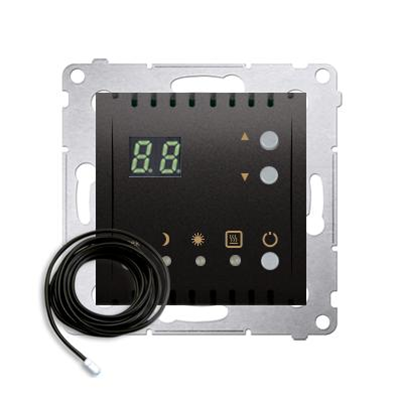 SIMON 54 Regulator temperatury z wyświetlaczem zewnętrzny czujnik temperatury (moduł) 16A 230V antracyt