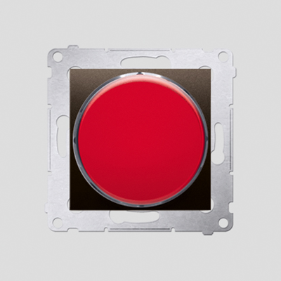 SIMON 54 Sygnalizator świetlny LED - światło czerwone (moduł) 230V brąz mat