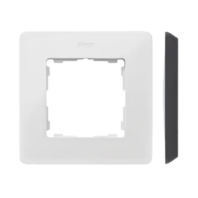 SIMON 82 DETAIL ORIGINAL-color Ramka 1-krotna biała z podstawą czarną