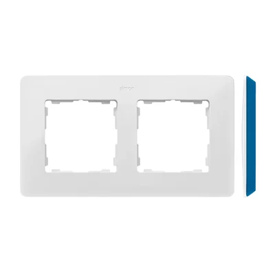 SIMON 82 DETAIL ORIGINAL-color Ramka 2-krotna biała z podstawą indygo