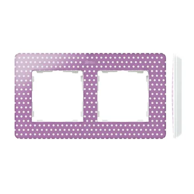 SIMON 82 DETAIL ORIGINAL-imagine Ramka 2-krotna różowa pastel w kropki z podstawą białą