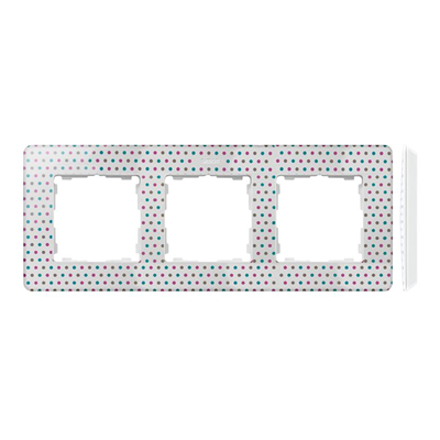 SIMON 82 DETAIL ORIGINAL-imagine Ramka 3-krotna biała w kropki z podstawą białą