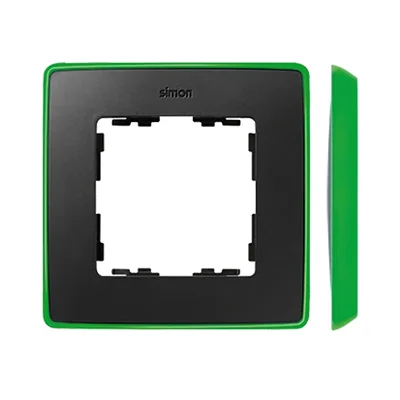 SIMON 82 DETAIL SELECT-fluorescent Ramka 1-krotna grafit z podstawą jasno zieloną