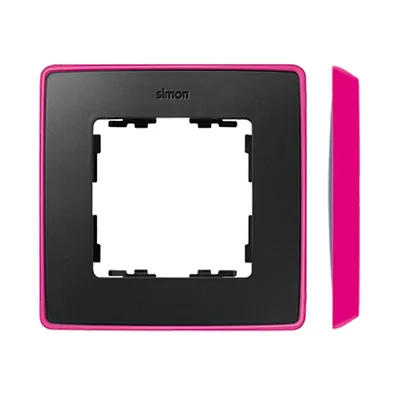 SIMON 82 DETAIL SELECT-fluorescent Ramka 1-krotna grafit z podstawą różową