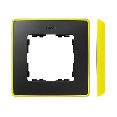 SIMON 82 DETAIL SELECT-fluorescent Ramka 1-krotna grafit z podstawą żółtą