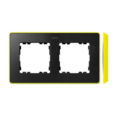 SIMON 82 DETAIL SELECT-fluorescent Ramka 2-krotna grafit z podstawą żółtą