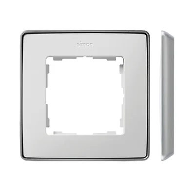 SIMON 82 DETAIL SELECT-metal Ramka 1-krotna biała z podstawą aluminium