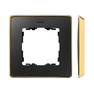 SIMON 82 DETAIL SELECT-metal Ramka 1-krotna grafit z podstawą złotą