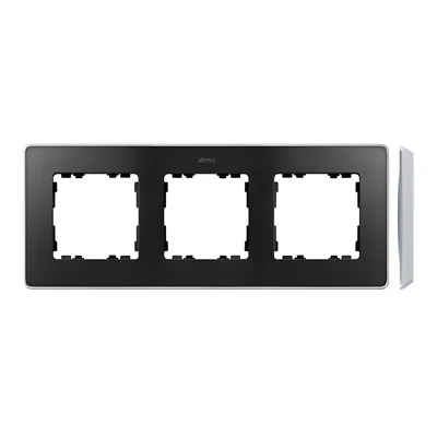SIMON 82 DETAIL SELECT-metal Ramka 3-krotna grafit z podstawą aluminium