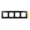 SIMON 82 DETAIL SELECT-metal Ramka 4-krotna grafit z podstawą złotą