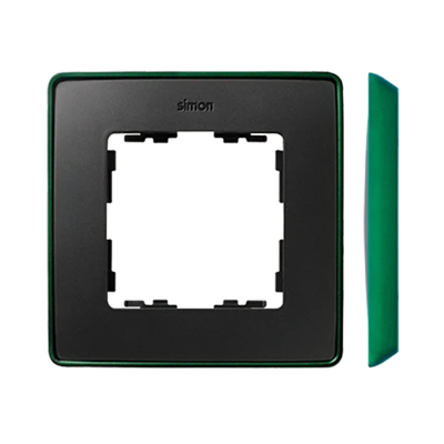 SIMON 82 DETAIL SELECT-metalik kolor Ramka 1-krotna grafit z podstawą zieloną