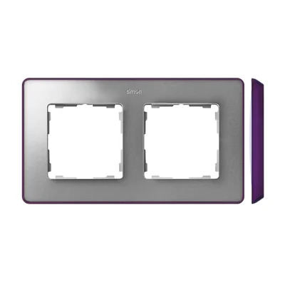 SIMON 82 DETAIL SELECT-metalik kolor Ramka 2-krotna aluminium z podstawą fioletową