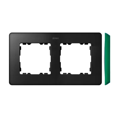 SIMON 82 DETAIL SELECT-metalik kolor Ramka 2-krotna grafit z podstawą zieloną