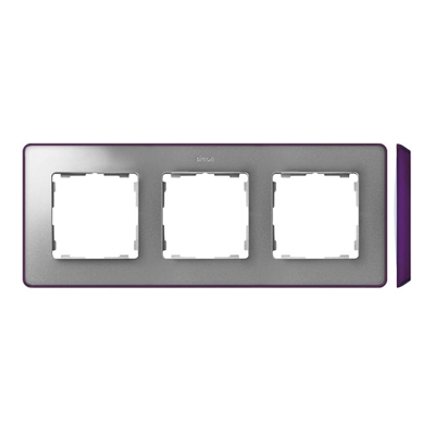 SIMON 82 DETAIL SELECT-metalik kolor Ramka 3-krotna aluminium z podstawą fioletową