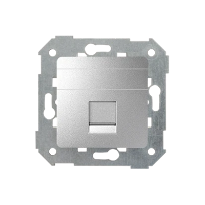 SIMON 82 Pokrywa gniazd teleinformatycznych na Keystone płaska pojedyncza aluminium