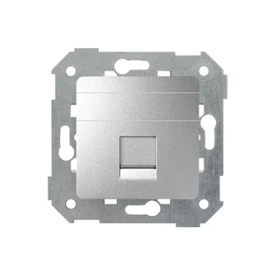 SIMON 82 Pokrywa gniazd teleinformatycznych na Keystone płaska pojedyncza aluminium