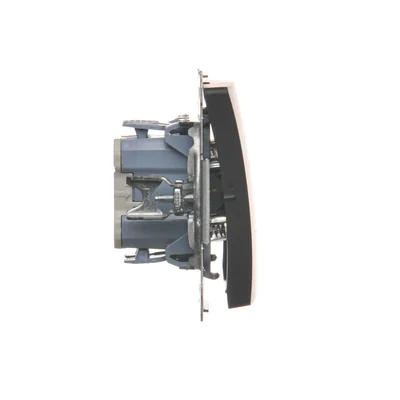 SIMON AKORD Przycisk podwójny zwierny bez piktogramu (moduł) 10AX, 250V, szybkozłącza, grafitowy mat, metalizowany