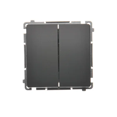 SIMON AKORD Przycisk podwójny zwierny bez piktogramu (moduł) 10AX, 250V, szybkozłącza, grafitowy mat, metalizowany