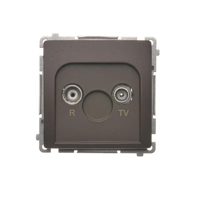 SIMON BASIC Gniazdo antenowe R-TV przelotowe (moduł) tłumienie 10dB czekoladowe