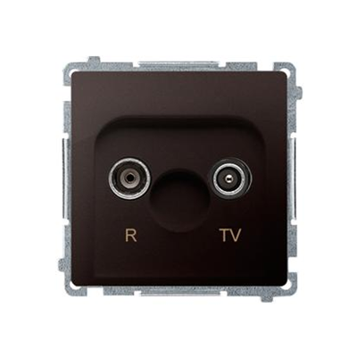 SIMON BASIC Gniazdo antenowe R-TV przelotowe (moduł) tłumienie 10dB czekoladowe