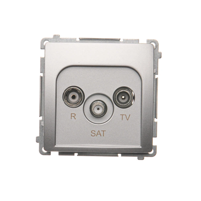 SIMON BASIC Gniazdo antenowe R-TV-SAT końcowe (moduł) srebrny mat