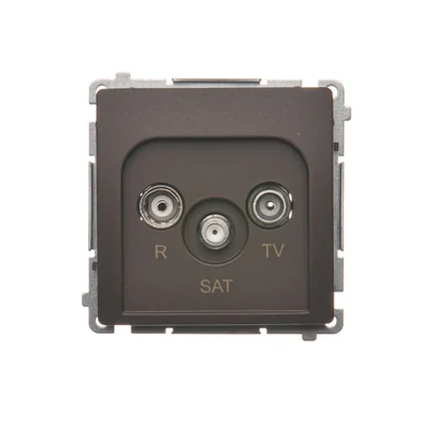 SIMON BASIC Gniazdo antenowe R-TV-SAT przelotowe (moduł) czekoladowe