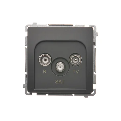 SIMON BASIC Gniazdo antenowe R-TV-SAT przelotowe (moduł) grafit mat
