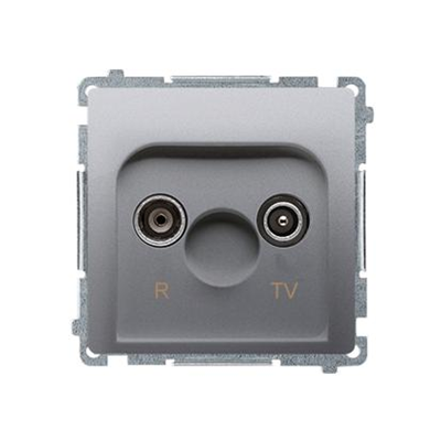 SIMON BASIC Gniazdo antenowe R-TV zakończeniowe do gniazd przelotowych (moduł) srebrny mat