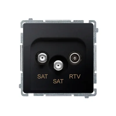 SIMON BASIC Gniazdo antenowe SAT-SAT-RTV satelitarne podwójne, grafit