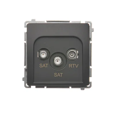 SIMON BASIC Gniazdo antenowe SAT-SAT-RTV satelitarne podwójne, grafit