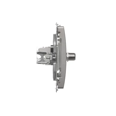SIMON BASIC Gniazdo antenowe typu „F” + komputerowe RJ45 kategoria 6 satynowy metalizowany