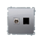 SIMON BASIC Gniazdo antenowe typu „F” + komputerowe RJ45 kategoria 6 srebrny mat metalizowany