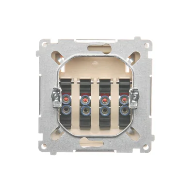 SIMON BASIC Gniazdo głośnikowe 4-krotne z polem opisowym beżowy