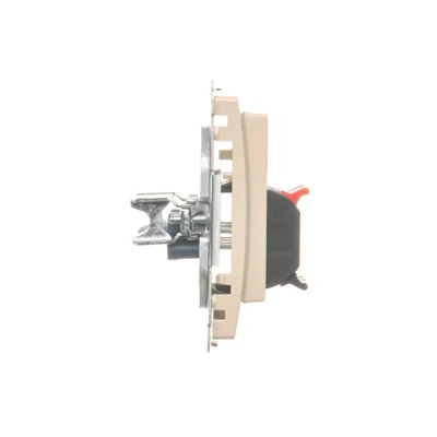 SIMON BASIC Gniazdo głośnikowe 4-krotne z polem opisowym beżowy