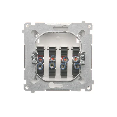 SIMON BASIC Gniazdo głośnikowe 4-krotne z polem opisowym biały