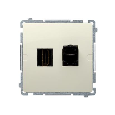 SIMON BASIC Gniazdo HDMI + RJ45 kategorii 6 (moduł) beżowe