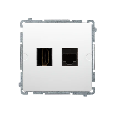 SIMON BASIC Gniazdo HDMI + RJ45 kategorii 6 (moduł) białe