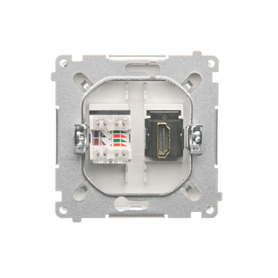 SIMON BASIC Gniazdo HDMI + RJ45 kategorii 6 (moduł) białe