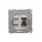 SIMON BASIC Gniazdo komputerowe pojedyncze RJ45 kategoria 6 z przesłoną przeciwkurzową (moduł) srebrny mat metalizowany